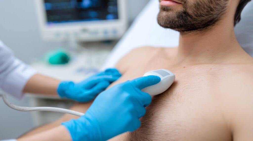 Echokardiographie bei einem Patienten